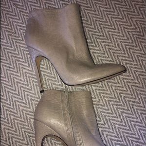 Grey heel booties snakeskin